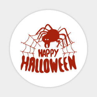 Happy Halloween Spider web dripping red Magnet